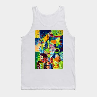 Pop Surreal Skull Maximalism Futuristic Artwork Tank Top